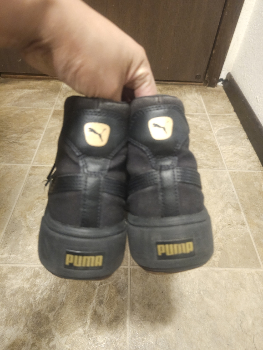 Puma Black High-Top Platform Sneakers Women Size 9.5 - Picture 4 of 7